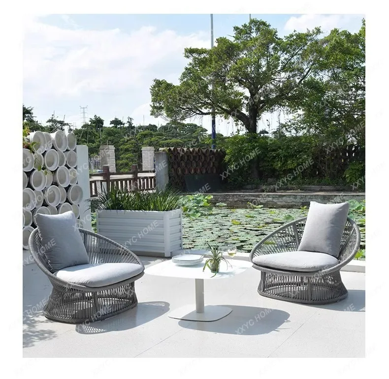 

Outdoor rattan sofa leisure garden bench table and chair combination