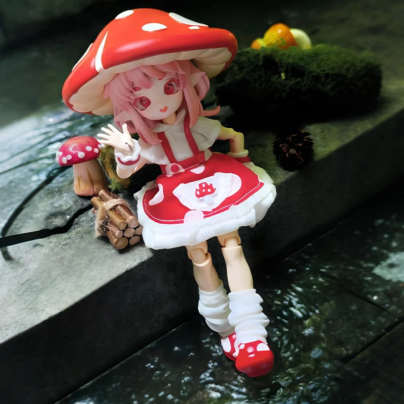 Genuine mushroom mushroom blind box 12 points BJD movable doll mystery box toy ornament doll figure birthday surprise gift