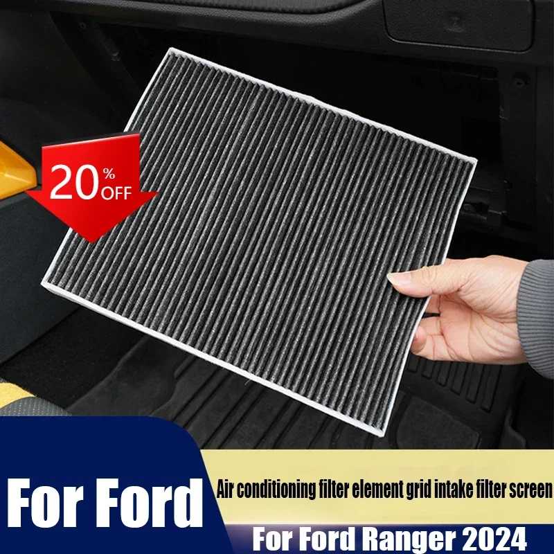 

For Ford Ranger 2024 air conditioning filter element grid intake filter screen filters odors automotive interior accessories