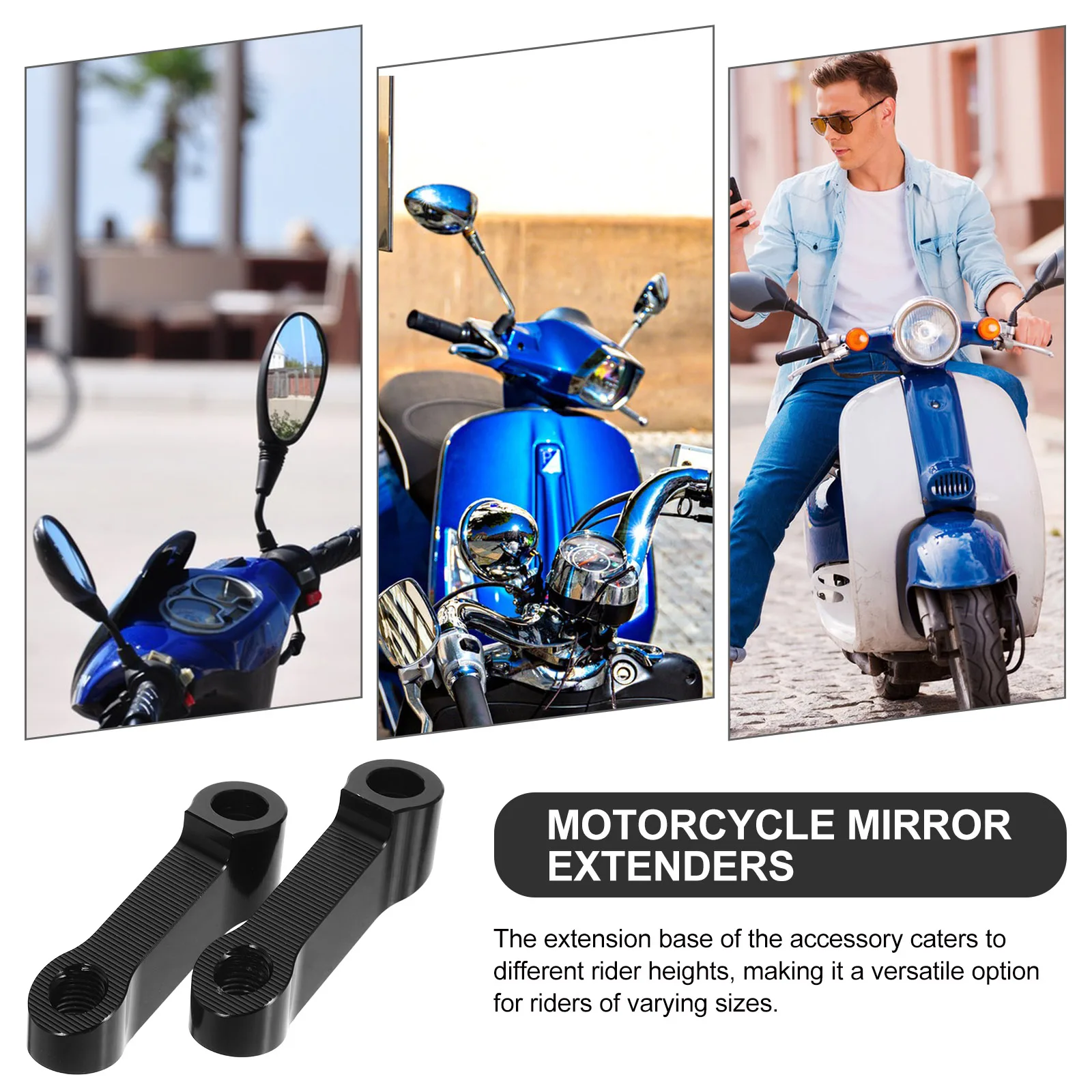 

Secure Screw Bracket Motorcycle Mirror Riser Mounting Bracket Extension Adapter For Varying Heights Riders Chassis Accessories