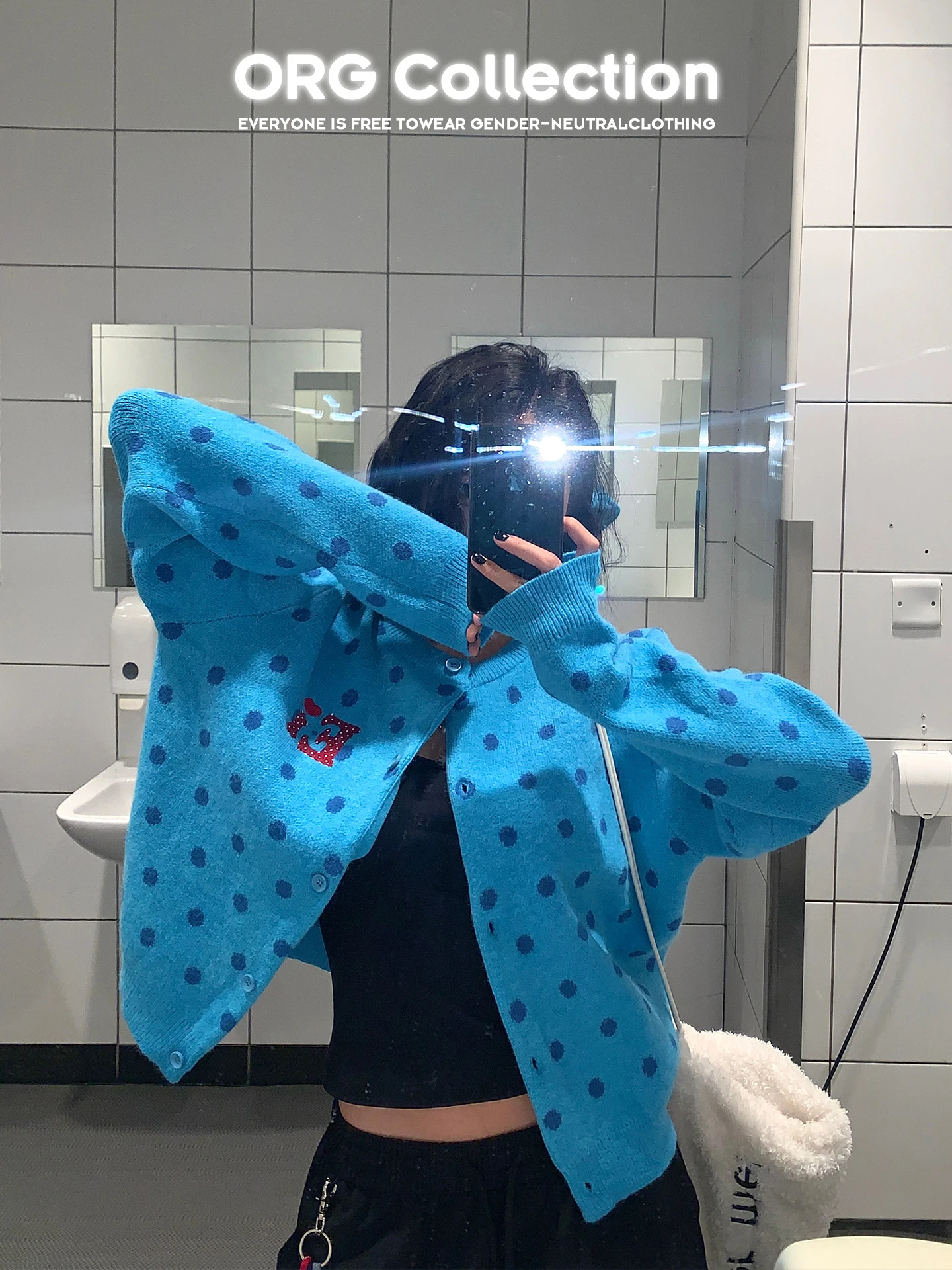 

Мягкий вязаный кардиган в горошек для женщин, осенний, маленький размер, в стиле кэжуал, премиум-класса, комфортный для повседневной носки