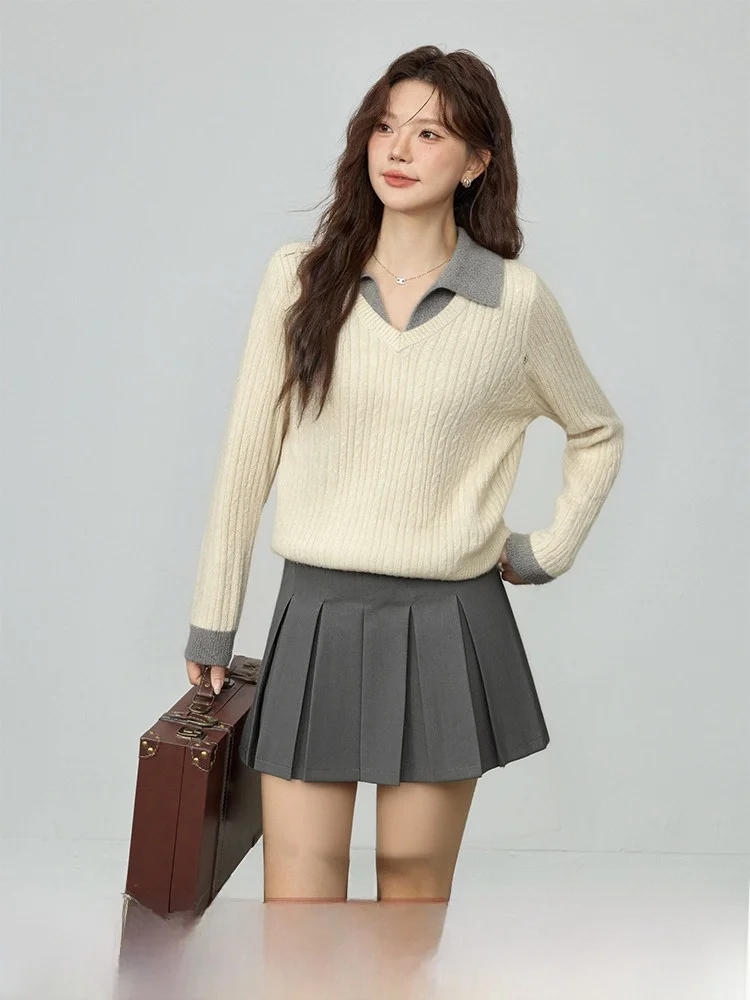 

Женский вязаный комплект для похудения больших размеров, осень 2025, Новое поступление, топ, закрывающая живот, юбка, ансамбль, повседневная мода для поездок на работу