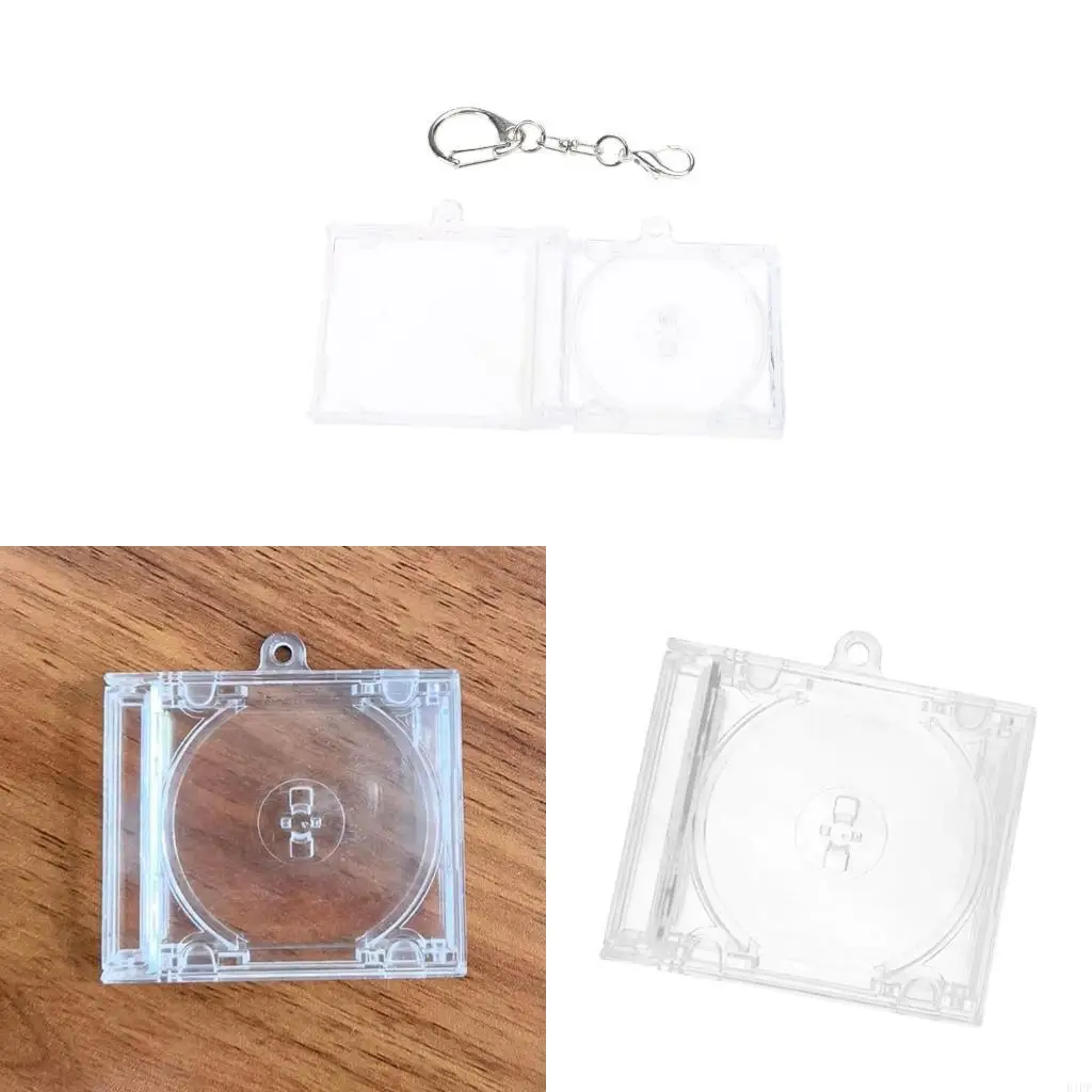 E1PF Blank Disc Case Keychain Disc Album Keychain Music Album Keychain Blank Disc Case Pendant for Keychain Decorations