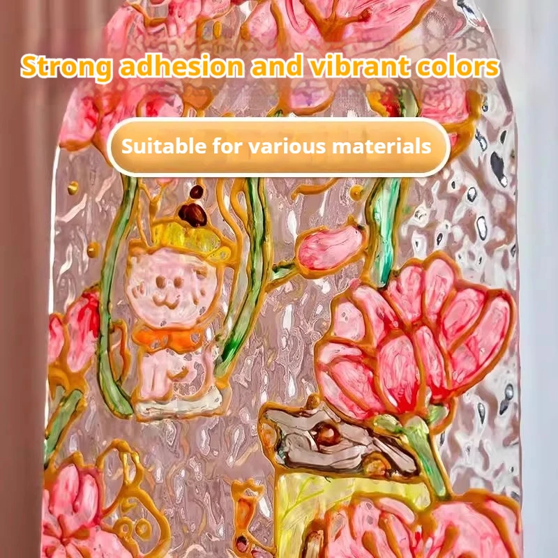 ثلاثية الأبعاد طلاء النسيج 10 مللي دائم غير سامة النسيج هوك خط القلم مقاوم للماء Diy بها بنفسك رسمت باليد الاكريليك الدهانات الزجاج الملابس الصباغ