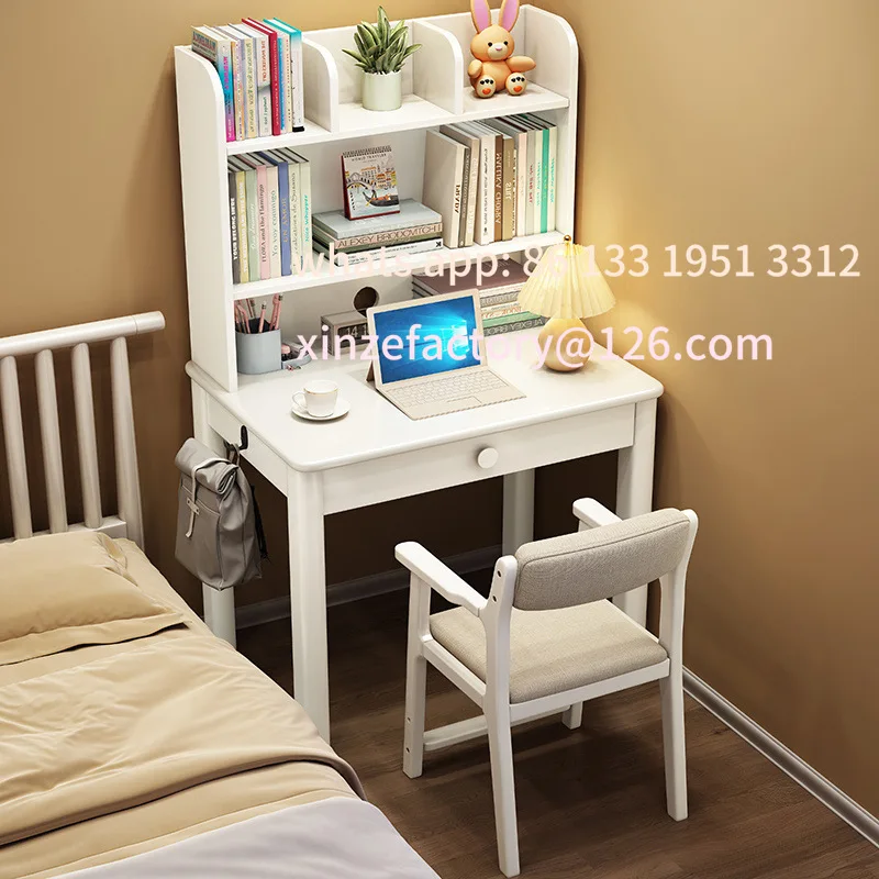 مكتب مع مجموعة رف الكتب وطاولة الكمبيوتر وغرفة النوم المنزلية الصغيرة وطاولة الدراسة للطلاب وطاولة الكتابة #5