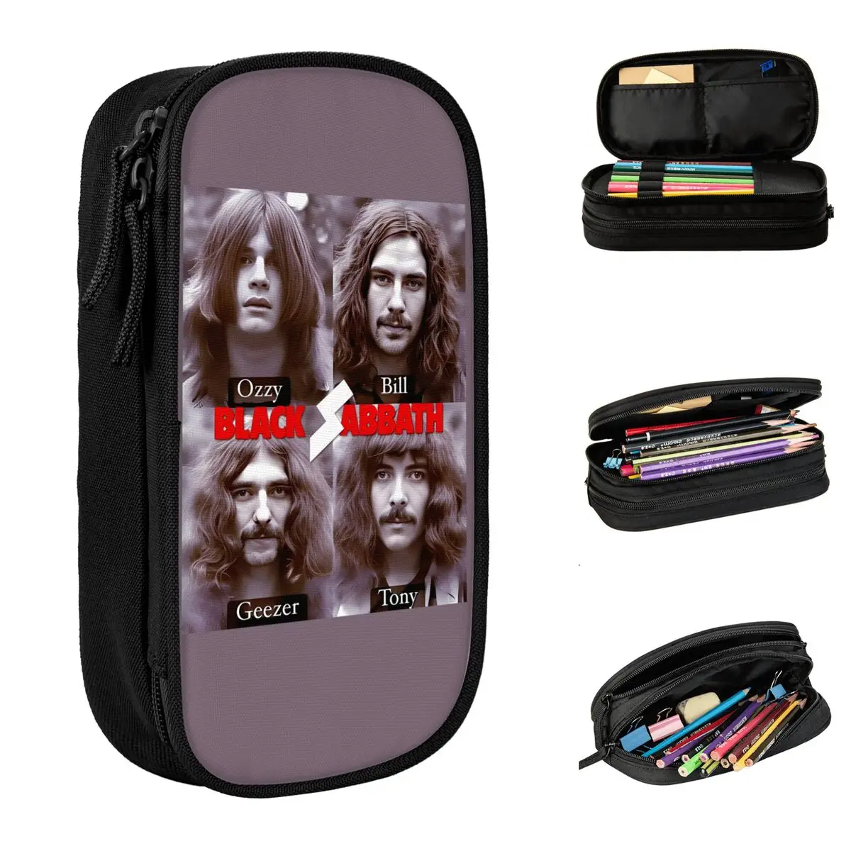

Black Sabbath And Ozzy Osbourne Band Pencil Case Back To School Pencil Cases Canvas Boy Girl Pencil Box Stationery Organizer