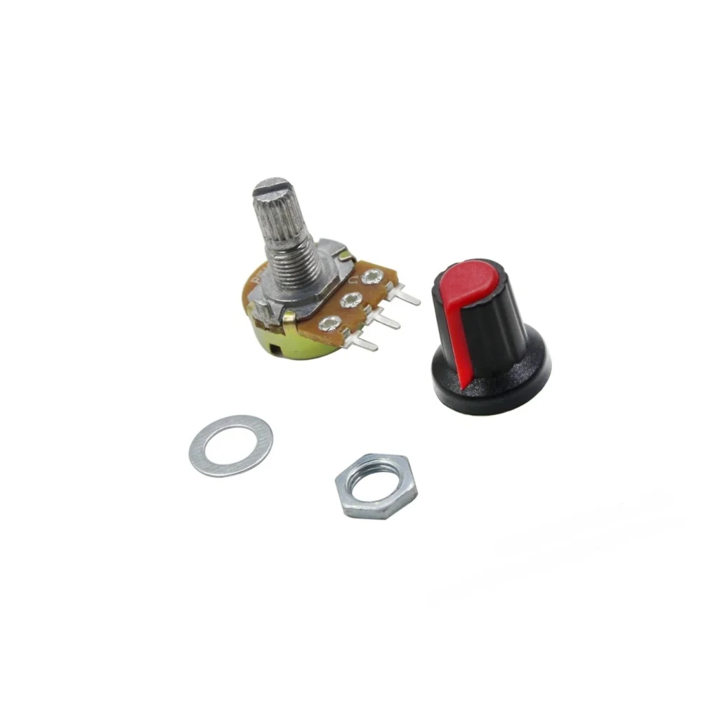 Linear Rotary Potentiometer Kit 10PCS 15mm for WH148 Knurled Shaft 3 Terminals B1K 2K 5K 10K 20K 50K 100K 250K 500K 1M