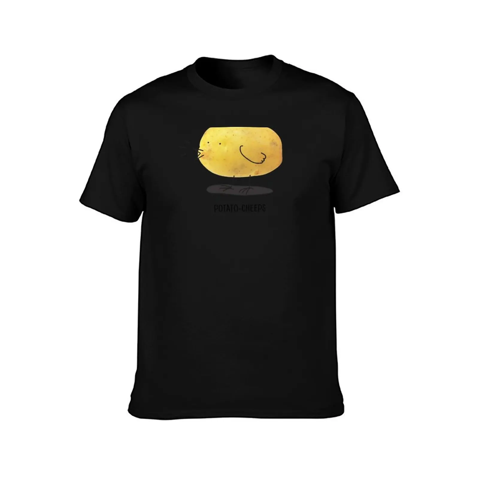 potato-cheeps T-Shirt Summer Casual Cotton Tee Oversized Streetwear Tops Vintage Graphic Print Loose Fit Short Sleeve