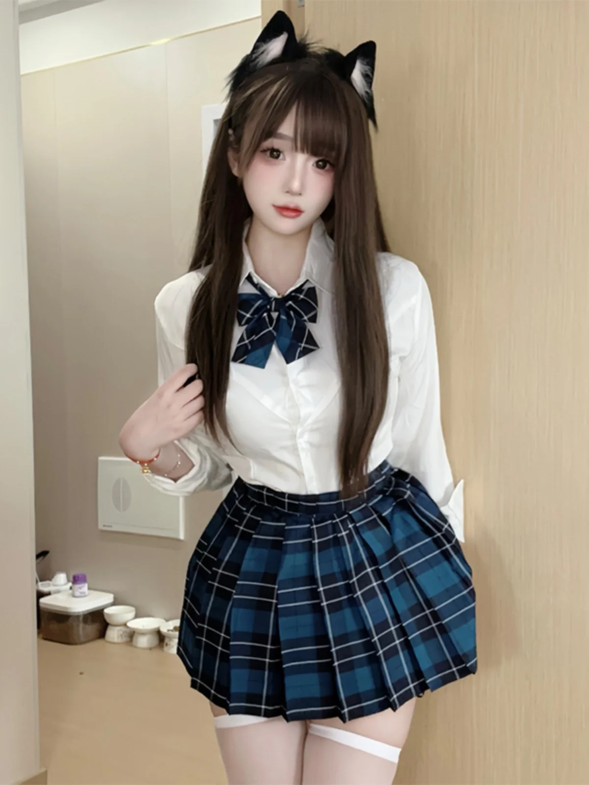 

Japanese Pure Wind Students JK Suit Waist Slimming Female High School Students Sexy School Sister Uniform Role Play Cos