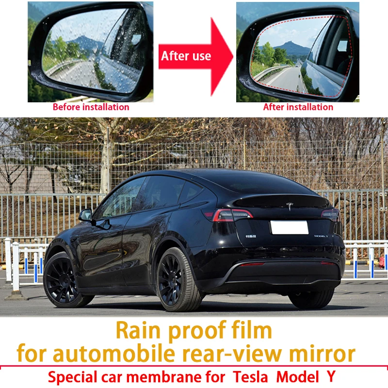 

For Tesla Model Y Model-S Model-X Model3 Car Rearview Mirror Protective Film Customized Rearview Rainproof film Car Accessories