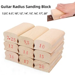 1pc 7.25-20inch Wooden Guitar Radius Sanding Block Fret Leveling Fingerboard Dual Purpose Luthier Tool For Guitar