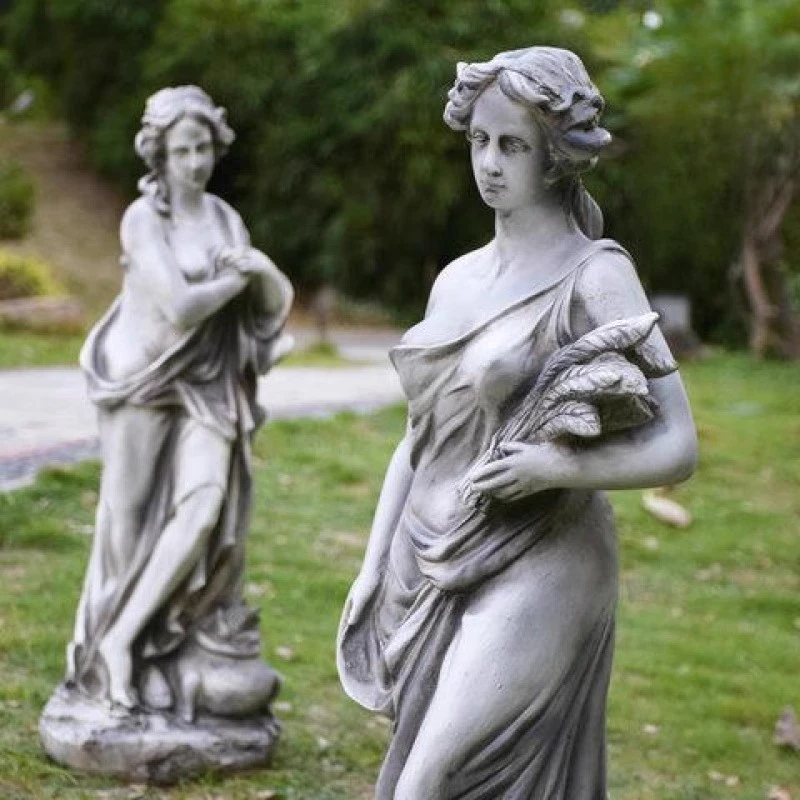 Outdoor Muse Sculpture Vintage European Angel Statue Character Ornament Park Garden Villa Courtyard Decoration