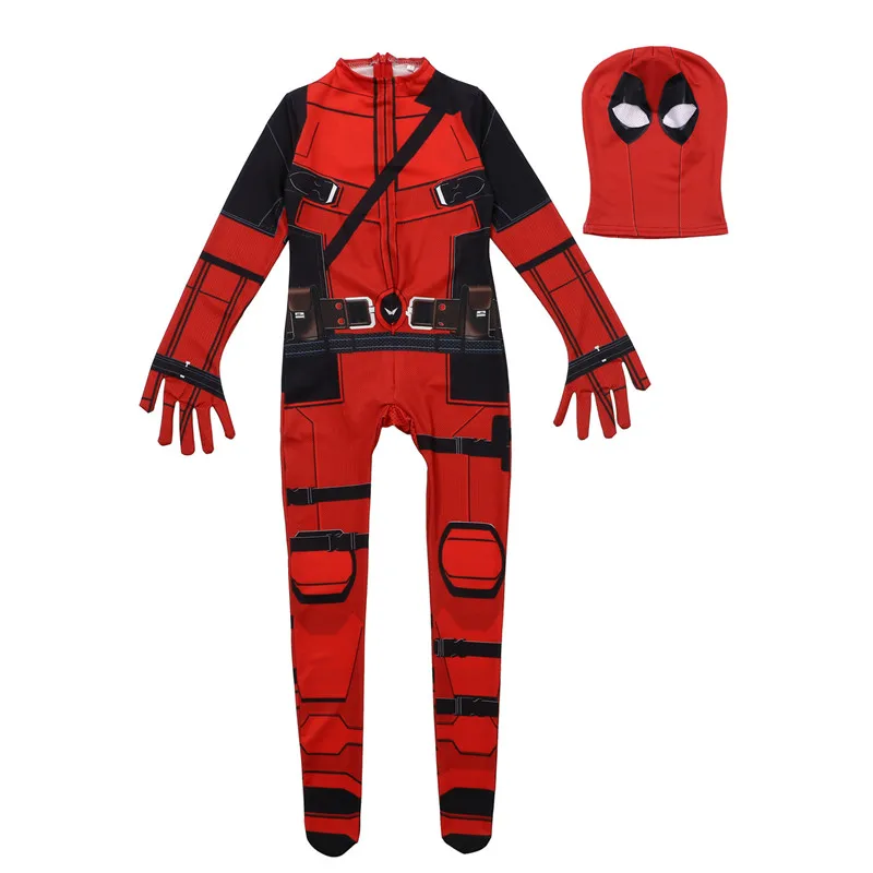 3-12Y 어린이 슈퍼 히어로 의상 영화 캐릭터 데드 풀 스타킹 단검 장난감 세트 할로윈 코스프레 의상 검 가방 선물