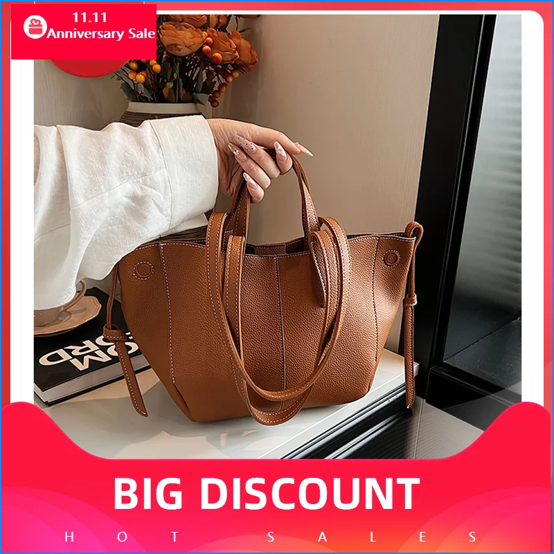 Wing Bag French Large Tote Bag Pol Light Luxury Retro European and American Portable Shoulder Bucket Armpit Bag Hobos Handbags