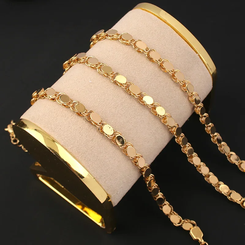 Gold Plated Jewelry Set for Women, Glossy Bracelet, Simple Necklace, Wedding Jewelry, Hot Selling, New Fashion