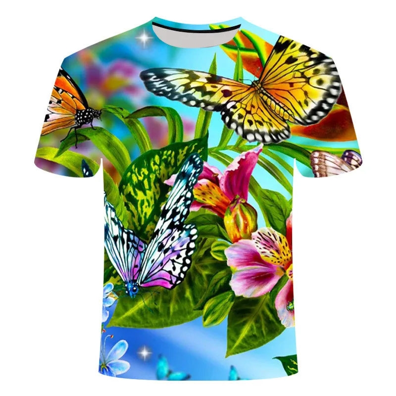 Summer Men New Natural Scenery Waterfall 3D Printed T-shirts Unisex Fashion Casual Round Neck Short Sleeve oversized t shirt Top