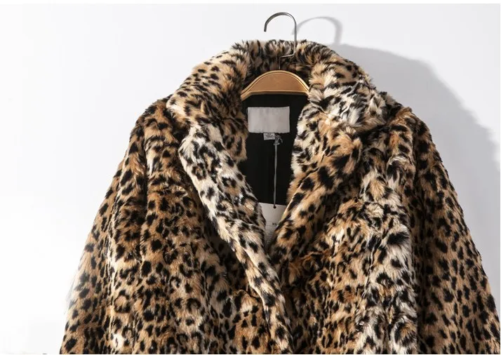 Imagem -03 - Cabolsa de Leopardo Feminino Engrossado Meados de Comprimento Nova Imitação de Ovelhas Shearling Imitação de Pele Moda Cabolsa de Pele Maré