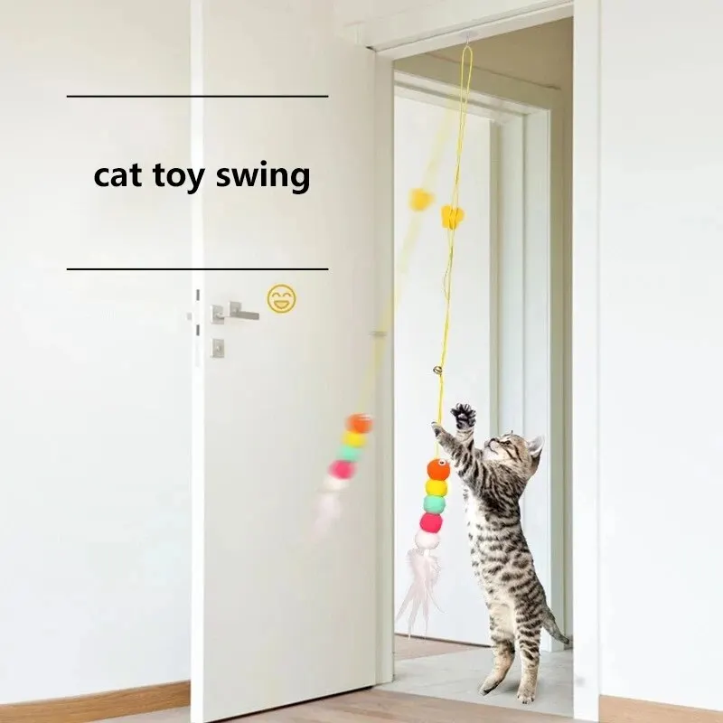 Cat Toys Interactive Interesting With Bell Toys For Cats Automatic Telescopic Indoor Kitten Toy Chase No Boring Pet Supplies