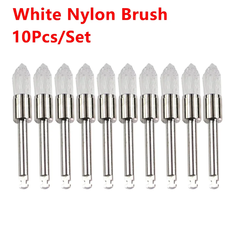 10pcs/Box Disposable Dental Polisher Nylon Bristle Brush Dentist Tools Polishing Polisher Cup Teeth Whitening Prophy Brushes