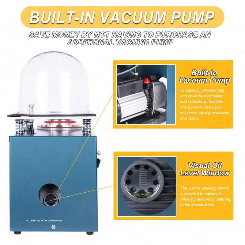 110 فولت/220 فولت فراغ الشمع المفقود الاستثمار مجموعة الصب مع جرة جرس لفرن ذوبان الذهب والفضة 2L آلة صب المجوهرات #5