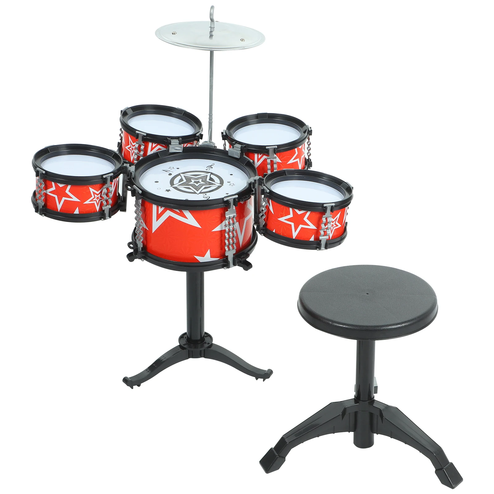 Mini juego de percusión para niños, Kit de batería, instrumentos para bebés, Educación Musical para niños pequeños, instrumento de juguete de escritorio, no tóxico, borde liso largo