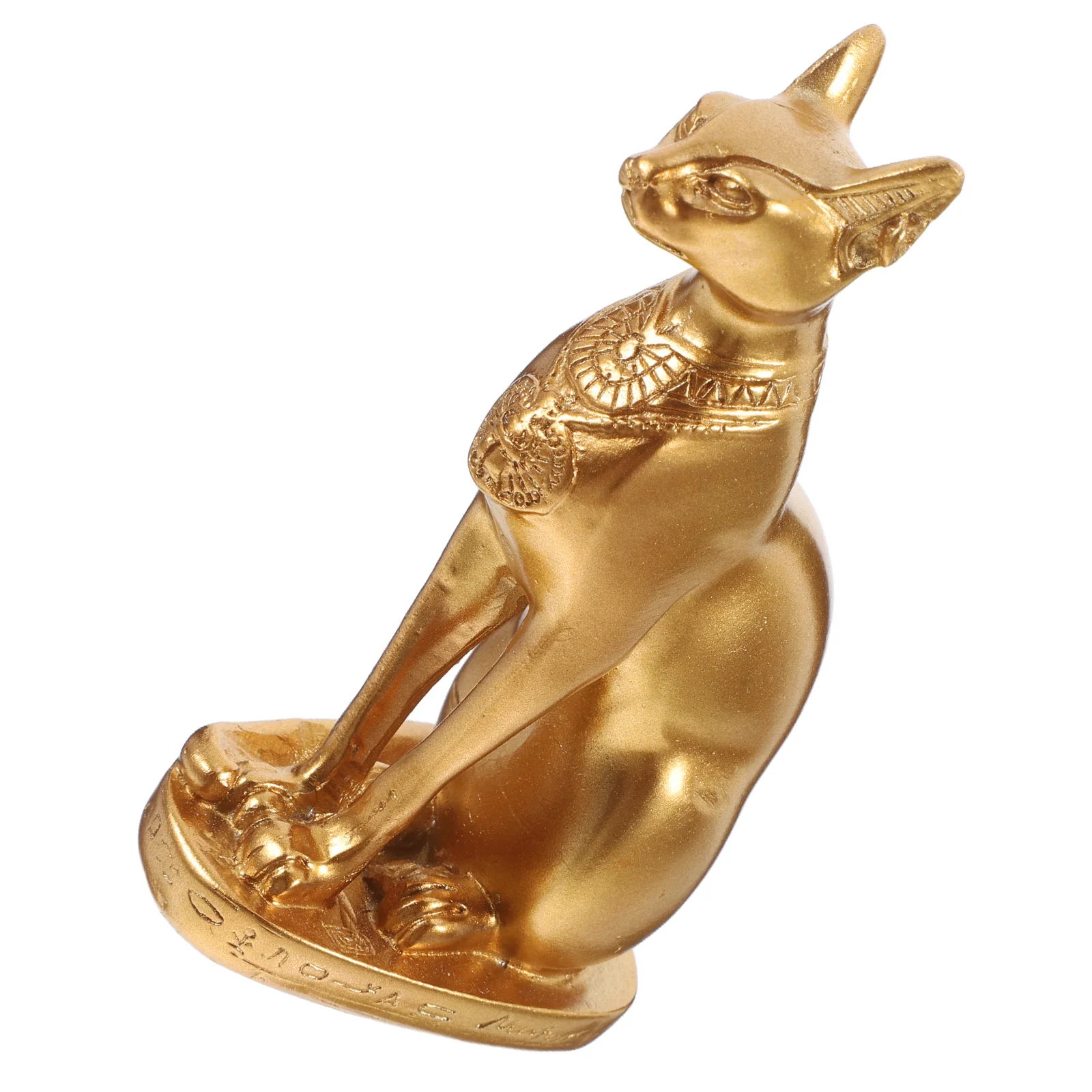 Egyptian Cat God Figurine Decor for Home Gold Tiny Animal Figurines Sand Table Adornment Statue Ornament Shaped Craft Small