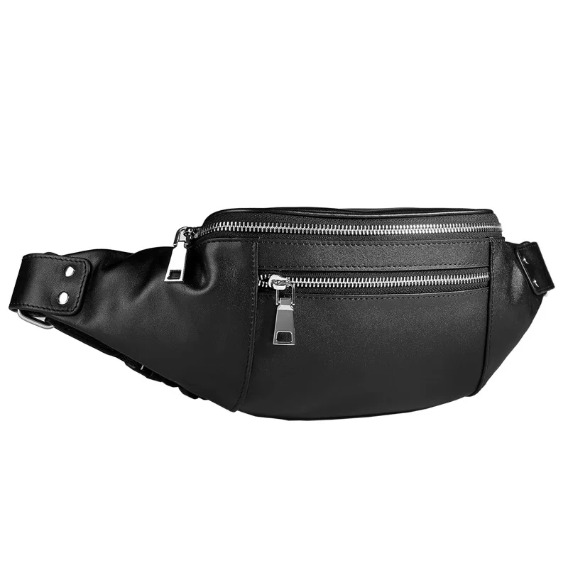 Men's Fashionable New Waist Bag Men's Genuine Leather Casual Crossbody Multifunctional Phone Waist Outdoor Fashion Chest Bag