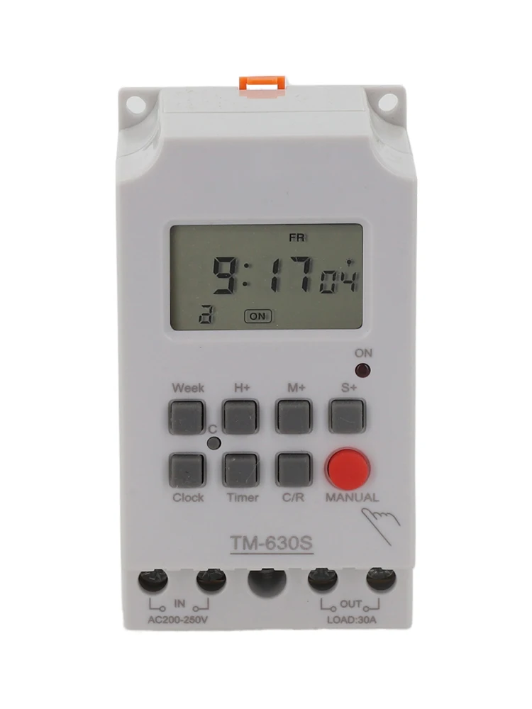 

Таймер TM630S-2 AC220V для уличного фонаря, неоновый свет, водонагреватель, кондиционер, ЖК-дисплей, цифровой микрокомпьютер, таймер, контроллер