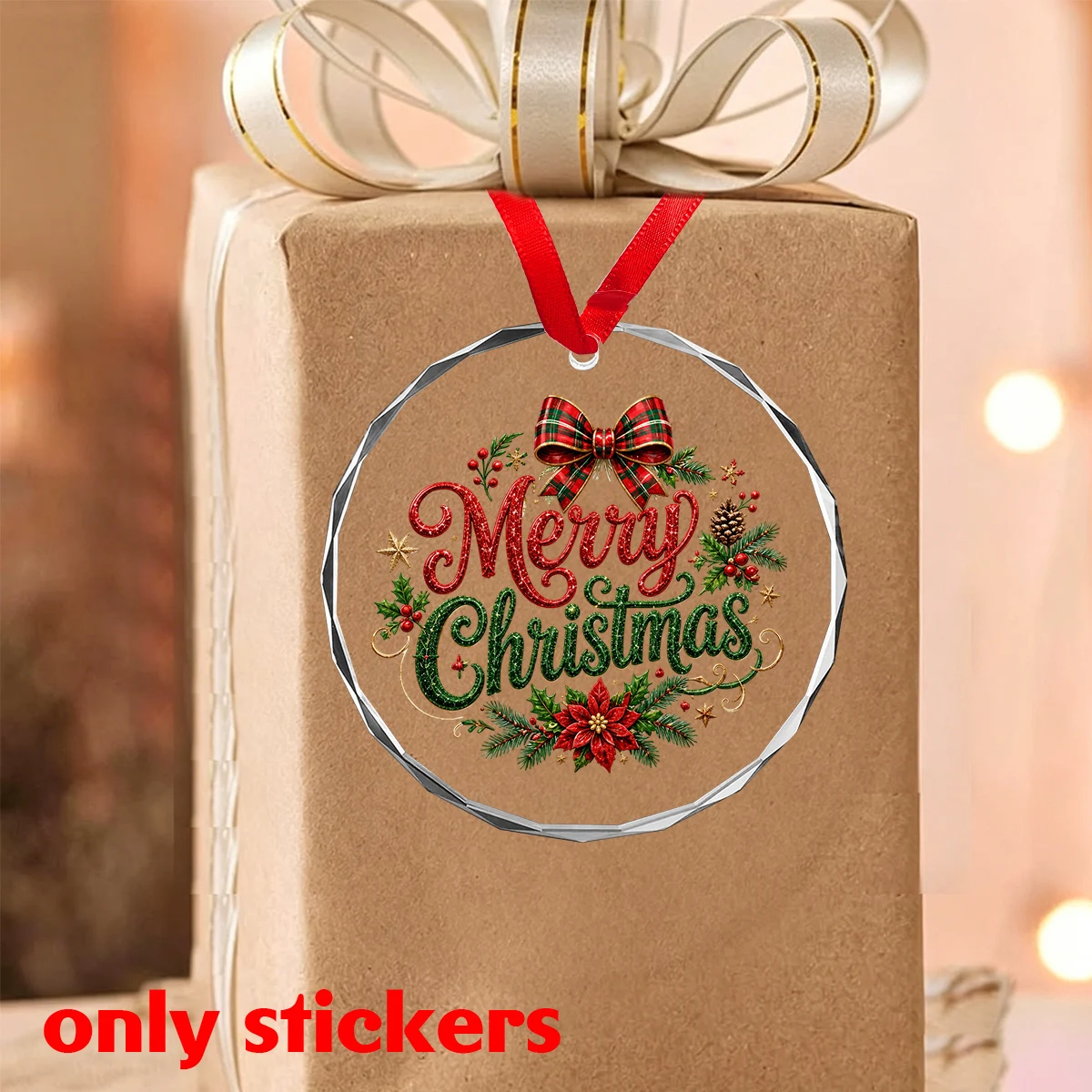 48 Stück - 6 Blätter Frohe Weihnachten UV-DTF-Transferaufkleber für Tassen, Glasgefäße, Ornamente, Fenster, Heimparty- und Feiertagsgeschenkdekorationen – Detail 5