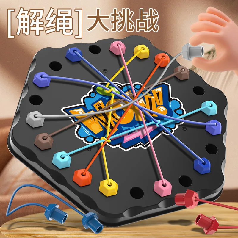 Nugo Rope Untangling Puzzle Game Brain Teaser Logic Training Tabletop Board Game For Family Party Leisure Entertainment