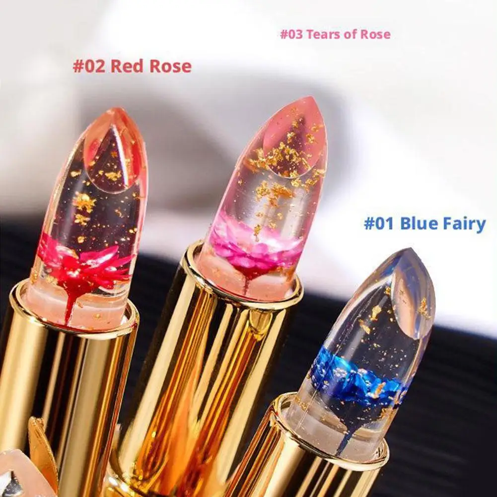 Flowers Gradient Jelly Lipstick Creative New Ladies Moisturising Moisturising Lip Balm Lasting Non-colour Loss Korean Lip Film