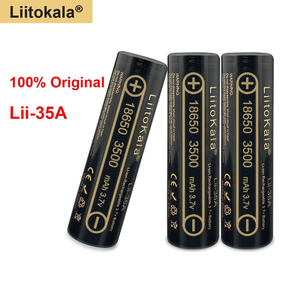 100% Original high quality Liitokala 18650 battery 3.7V 3500mAh 18650 rechargeable batteries  for flashlight