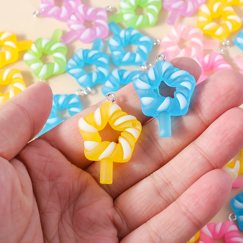 

Leslie 15Pcs Resin Candy Lollipop Charms for Necklace Bracelet Earring Keychain Pendants Diy Jewelry Making Accessories