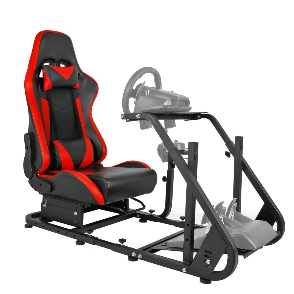 

Adapt TV Stand Racing Simulator Cockpit with Red Seat Fit for G29/G923/T248/TX Reinforced Adjustable Gaming Steering Wheel Mount