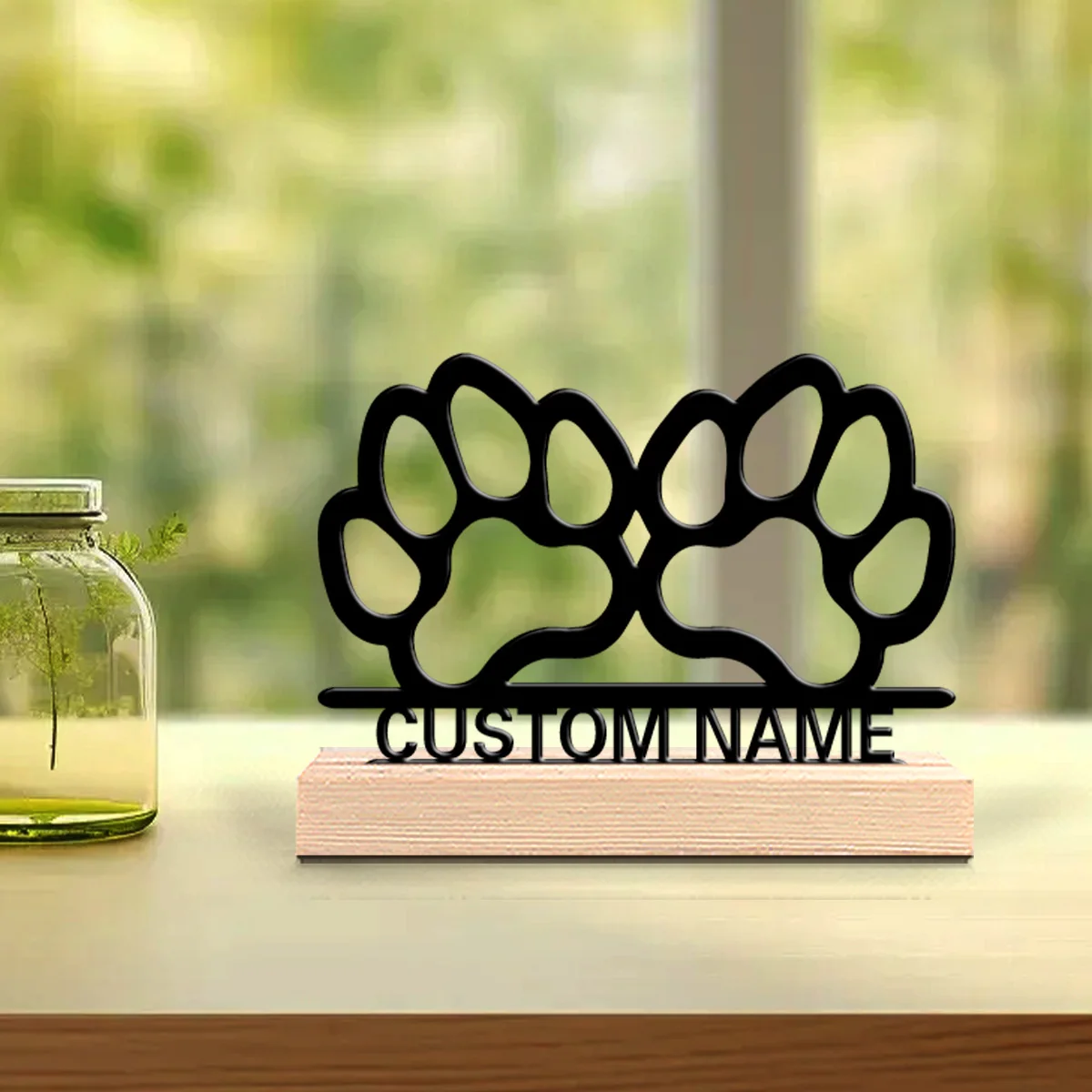1pc Cute Personalized Custom Cat Scratch Metal Statues Pet Memorial Gift With Wooden Base Uncharged Desk Art for Cat Lovers