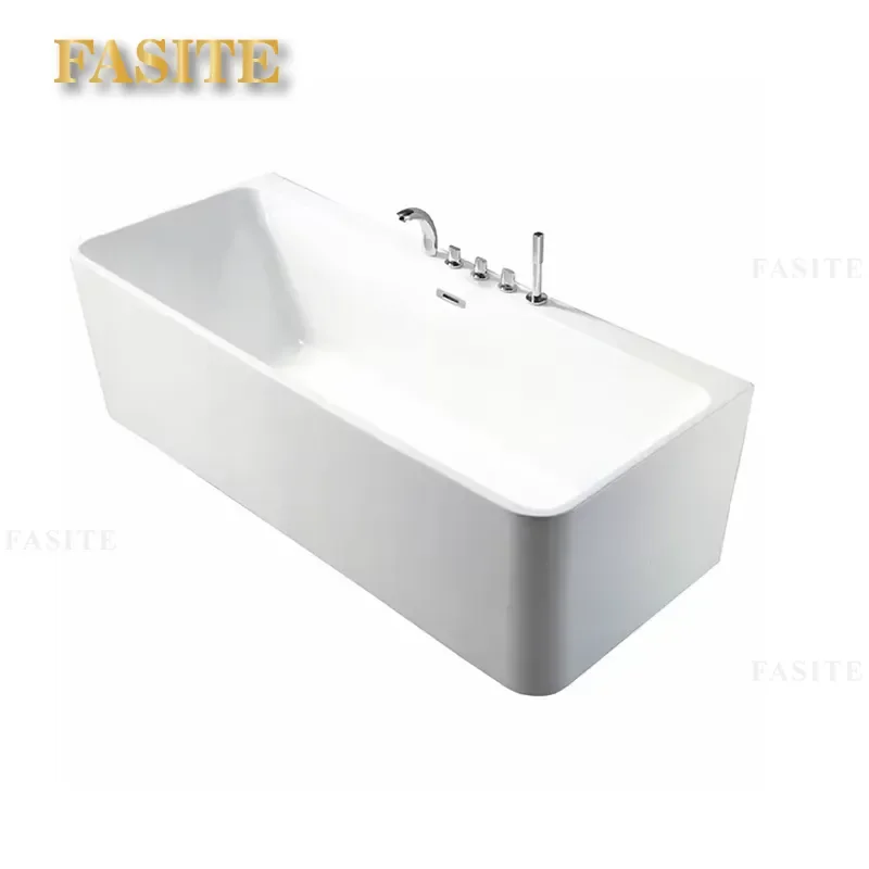 Modern Freestanding Acrylic Baby Bathtub White Eco Friendly Soaking Tub for Newborn Infant Shower Bath Small Space Safe