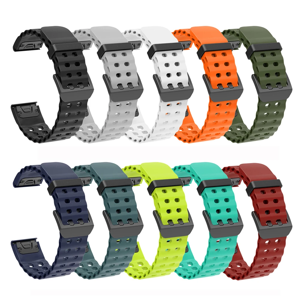QuickFit 22mm 26mm Silicone Strap For Garmin Fenix 8 7X 7 Pro Solar/6X 6/Epix Pro/Forerunner 965 955 945 935/Instinct 2X 2 band