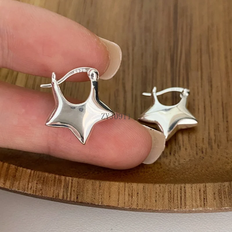 Orecchini in argento sterling con pentagramma stella orecchio fibbia semplice design di nicchia orecchini a bottone regalo di gioielli