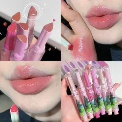 Clear Water Light Solid Lip Gloss Jelly Pink Lip Tint Mirror Glass Lip Glaze rossetto idratante a forma di cuore matita trucco