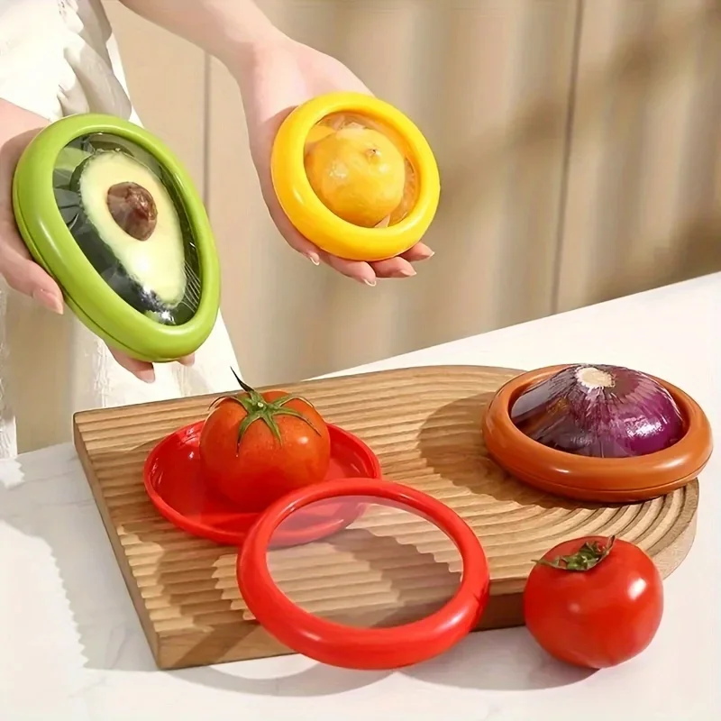 Fruit And Vegetable  Container, Onion Holder,  Container For Fridge, Reusable Food Saver, Avocado  Container, Lemon Keeper Holde