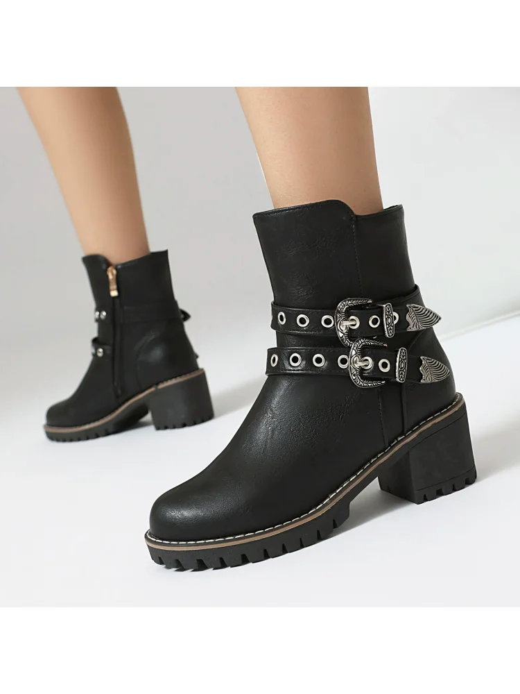 

Ковбойские короткие сапоги в стиле вестерн, весенне-осенние коричневые рыцарские сапоги в британском стиле в стиле ретро, большие размеры 34–48.