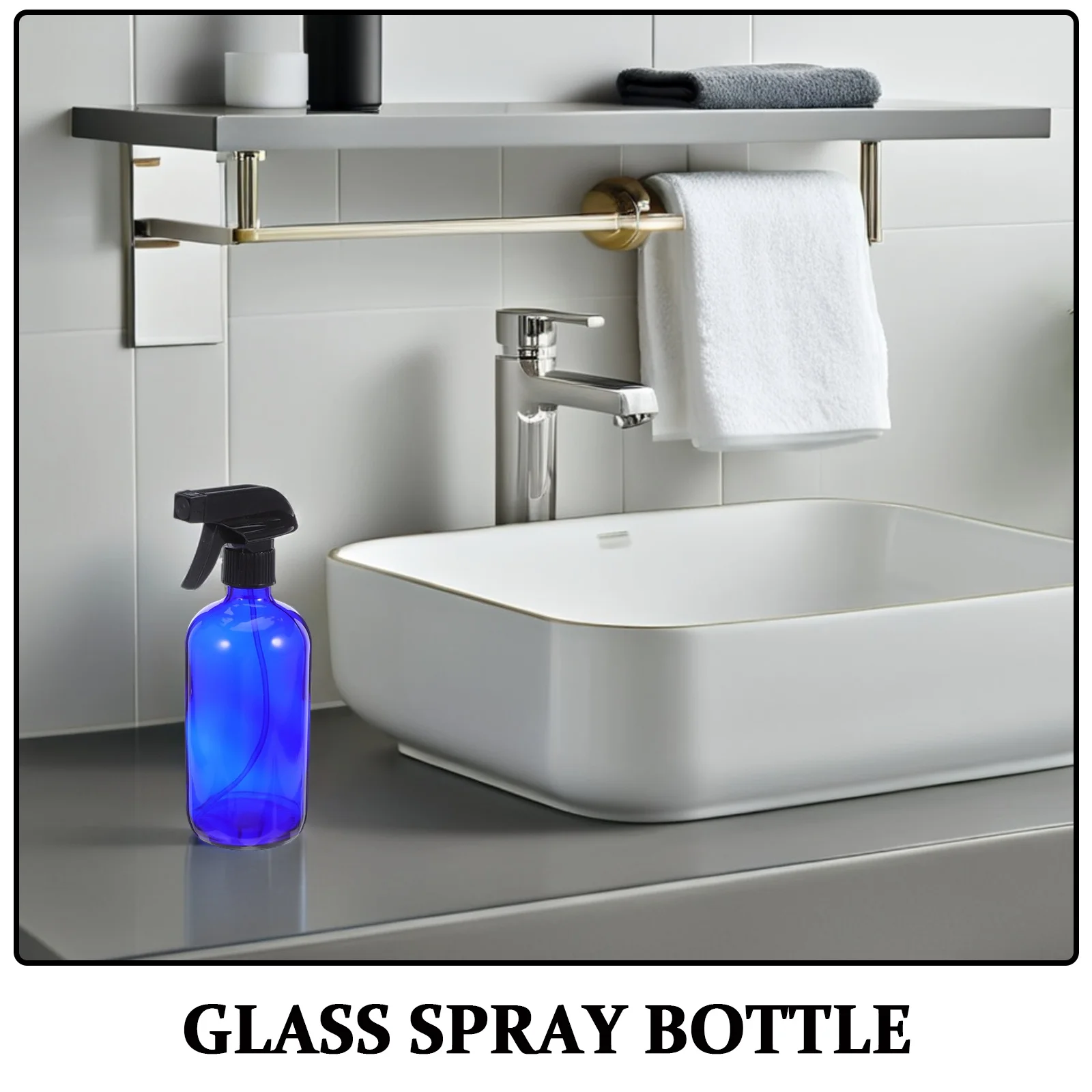 مجموعة واحدة من زجاجات الرش الزجاجية القابلة لإعادة الاستخدام وقابلة لإعادة الملء، حاوية مستحضرات التجميل الزرقاء للسفر المحمولة، زجاجة التعبئة والتغليف الفرعية، بخاخ الرذاذ #5