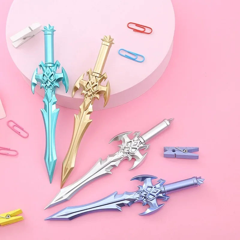24Pcs Creative Weapon Sword Modeling Neutral Pen Cartoon Student Office Stationery