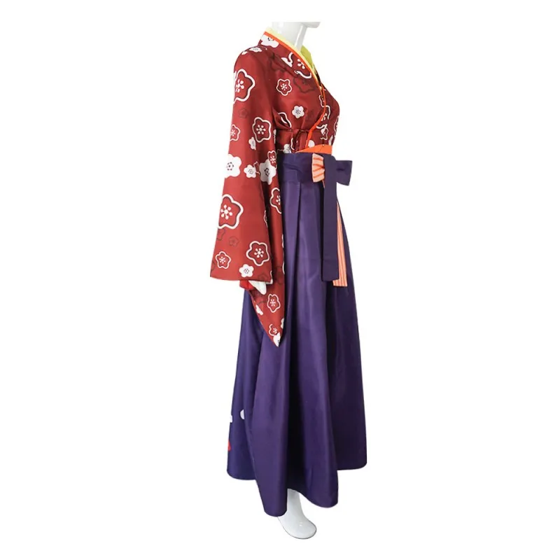 Women's Traditional Kimono Japanese Anime EVA Asuka Ayanami Rei Cosplay Costumes Red Obi Halloween Party Role Play Outfit