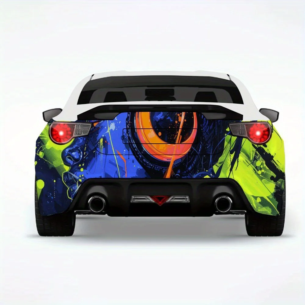 

Неоновая уличная художественная наклейка на лицо автомобиля, виниловая наклейка на заднюю часть автомобиля, водонепроницаемые самоклеящиеся виниловые наклейки для хвоста и бампера автомобиля,
