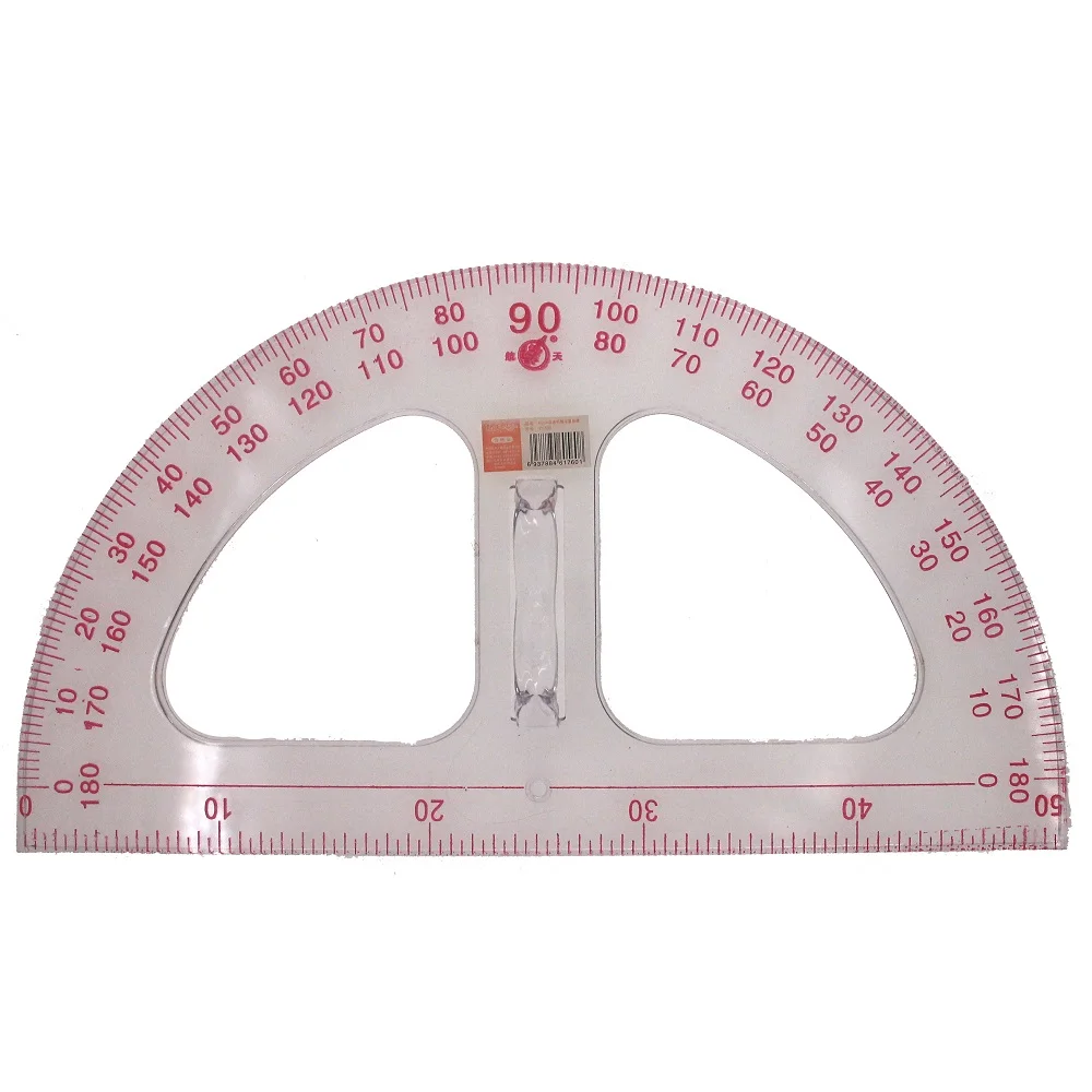 50cm Transparent Protractor with Handle Large Plastic Ruler Math Physics Teacher Drafting Supplies Transportador De Angulos