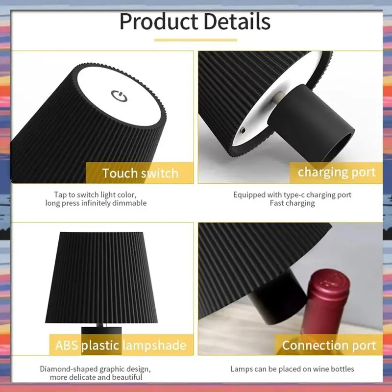 AFBC Rechargeable Wine Bottle Lamp Portable Wine Bottle Lamp Ideal For Bar, Cafe & Home Decor