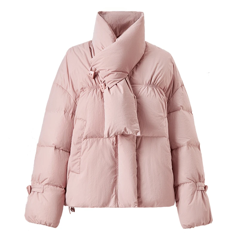 SENTUBILA الشتاء الدافئة أسفل معاطف المرأة 2025 جديد فضفاض صالح قصيرة أسفل سترة سنود طوق انخفض الكتف الملابس W44Y56084 #6