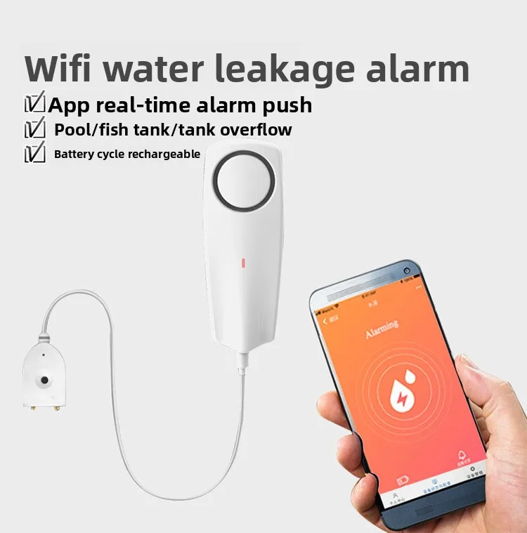 SNT921W Graffiti Smart Wireless Wifi Water Leak Alarm Remote Monitoring of Household Overflow Flow Meter