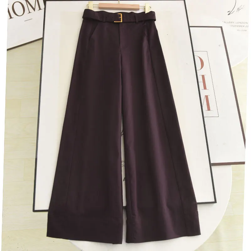 

Простые широкие брюки Ele, повседневные длинные брюки прямого кроя для женщин, лето 202, Новое поступление, свободный крой, удобные